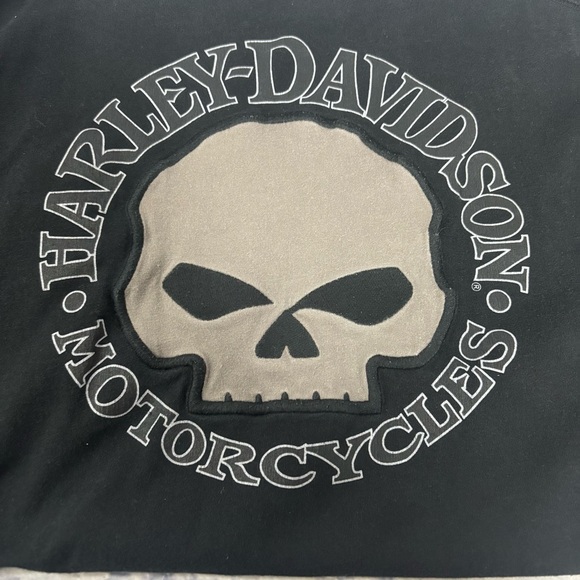 Harley Davidson Shirt Willie G Embroidered Black Skull Motorcycle Long Sleeve XL - Picture 10 of 13